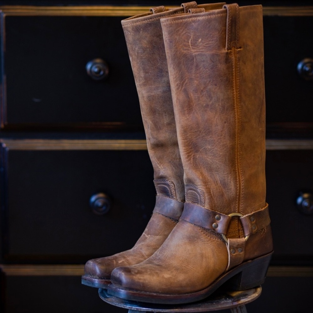 Frye Harness 15R Leather Knee High Boots